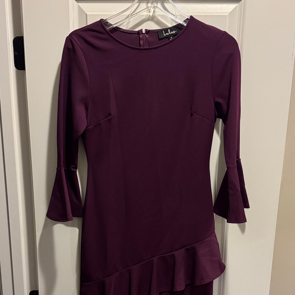 Lulu's Deep Purple Long Sleeve Dress